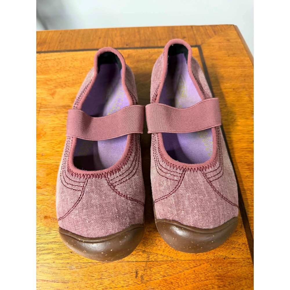 Keen Womens 8 Burgundy Canvas Sienna Mary Jane Flats Casual Comfort Shoes